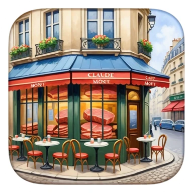 impressionist SPAM meat claude monet paris cafe city landscape  sticker