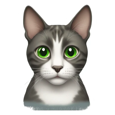 Mancoon cat with green eyes sticker