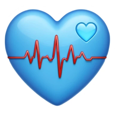 blue heart with a heartbeat line sticker