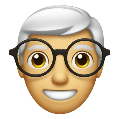 Face with oval glasses blushing sticker