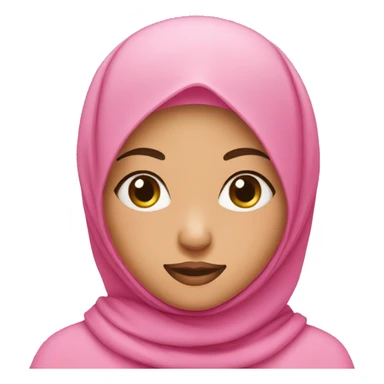 pink hijab girl wink face sticker