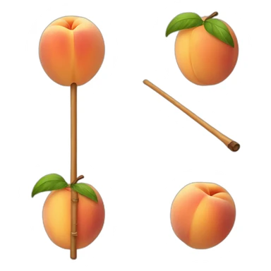 Peach being crossed by a stick sticker