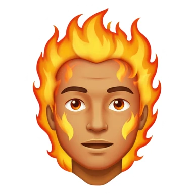 Make him really hot on fire  sticker