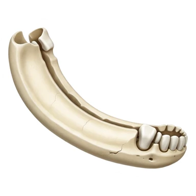 Detached jawbone lying cracked on the ground. sticker