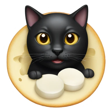 black cat with mozzarella  sticker