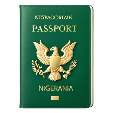 Green Nigerian Passport with Eagle Logo sticker