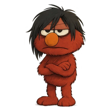 annoyed emo Elmo sticker