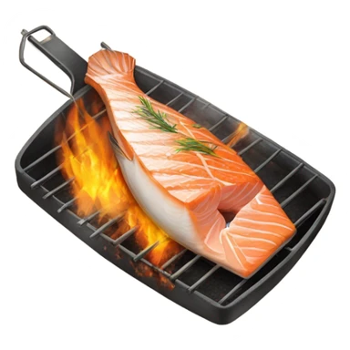 Salmon fish on fire sticker