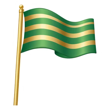 Green flag with gold lines  sticker