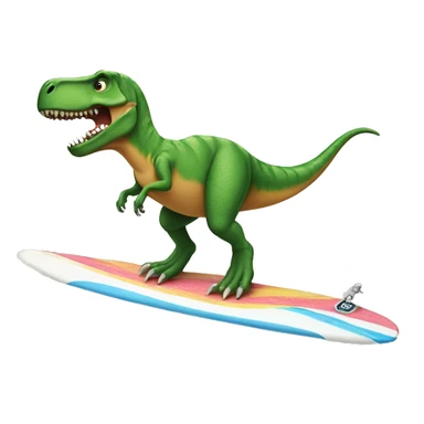 T-Rex riding a surfboard sticker