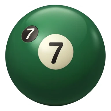 green billiard ball 7 number  sticker