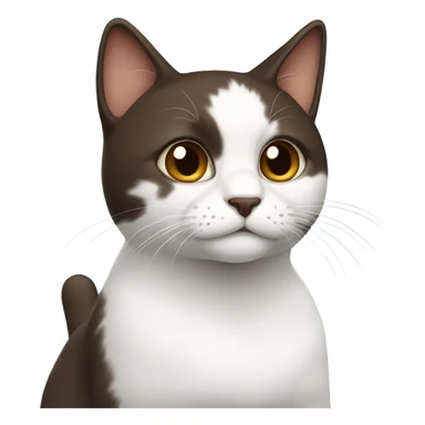 white and dark brown cat sticker