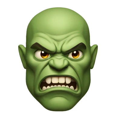 orc fighter angry face sticker