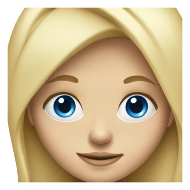 smiling blonde girl portrait and blue eyes sticker