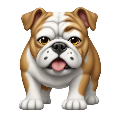 Bulldog with fur jacket on sticker