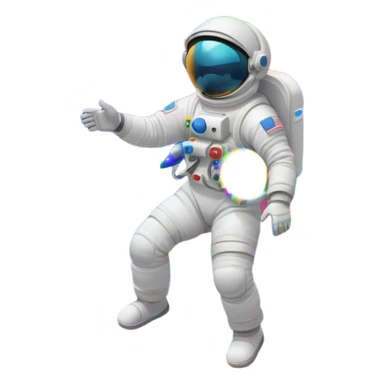 Astronaut on rainbow trail sticker