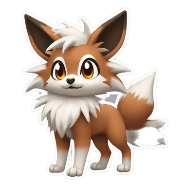Eevee Lycanroc sticker