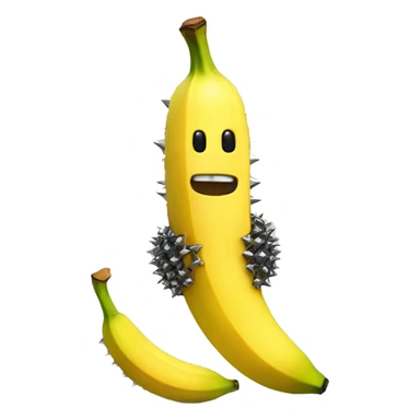 single banana with metal punk spikes sticker