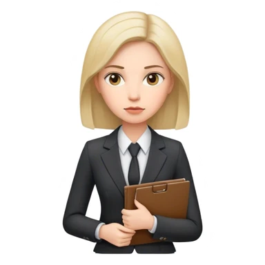 serious woman with documents in a suit sticker
