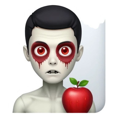 a pretty zombie boy with black hair bearing a resemblance to Ivan from Alien Stage in memoji apple format sticker