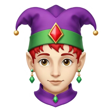 jester cap boy with earrings sticker