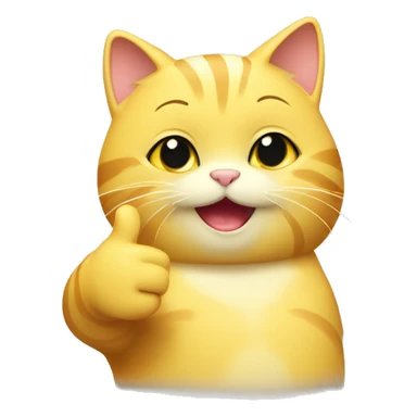 Fat yellow girl cat giving thumbs up sticker