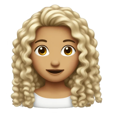 Fille au cheveux bouclés long sticker