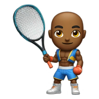 New streetfighter character with tennis racket sticker