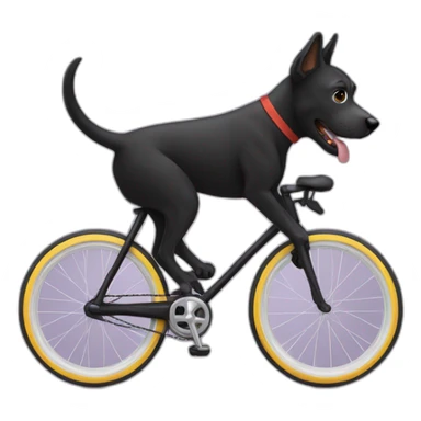 perro negro en bicicleta sticker