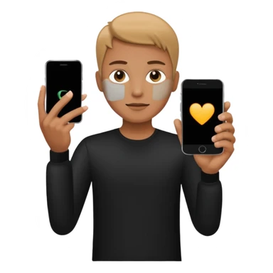 Black clothes and me holding a phone sticker