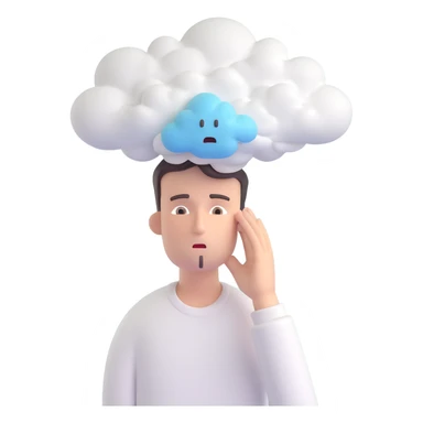 sick man with cloud above his head sticker