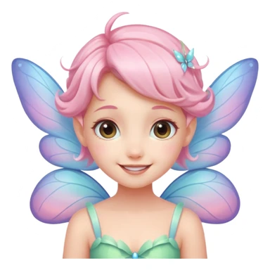 A tiny pastel fairy with glowing wings and a sweet smile
 sticker