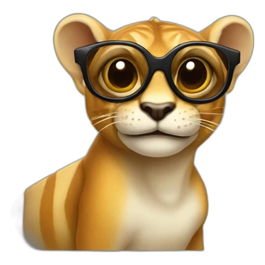 un camaleon con gafas sticker