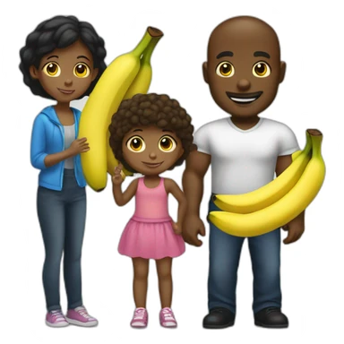 black man showing is banana to a litle girl sticker