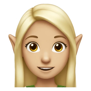 elf girl with blonde hair and white skin sticker