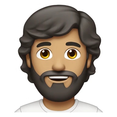 Dark brown hair man with beard on a sailboat sticker