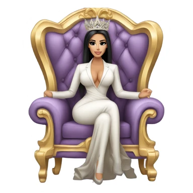 kim kardashian on a throne sticker