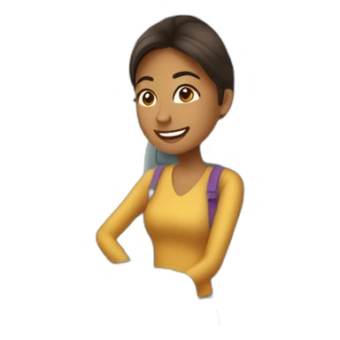 Mujer bonita viajando en un avion sticker