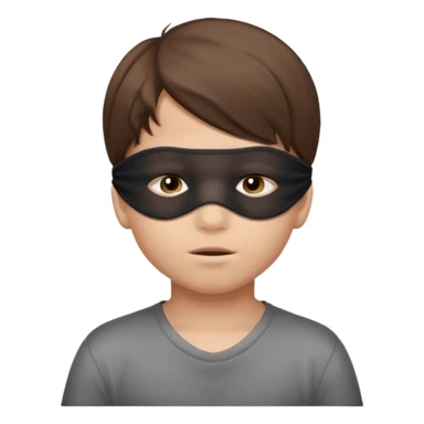 emoji of a boy child with blindfold covering eyes sticker