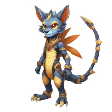 Anthro kawaii cool edgy Vernid-WickerBeast-Protogen-Primagen-Fakémon Full Body sticker