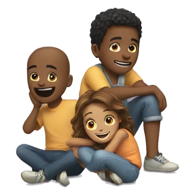 friends playing together sticker