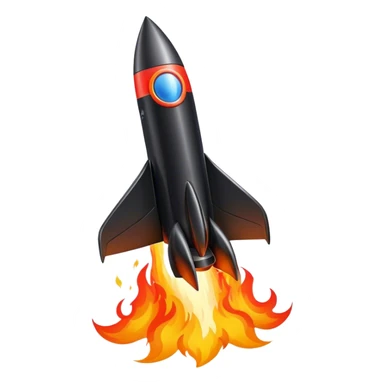 driving fine black rocket with fire color france sticker
