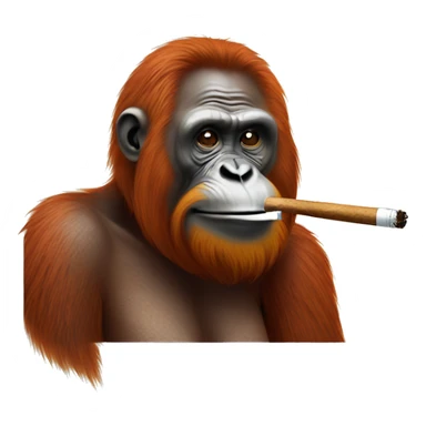 Orangutan smoking tobacco pipe sticker