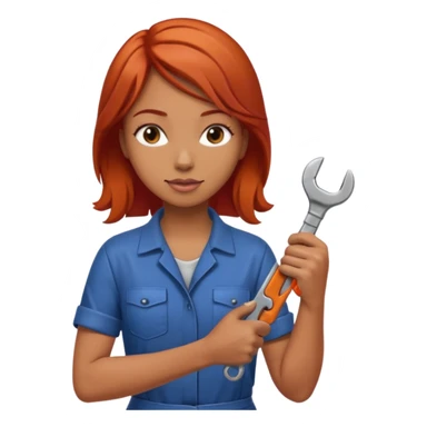 car mechanic, red haired woman sticker