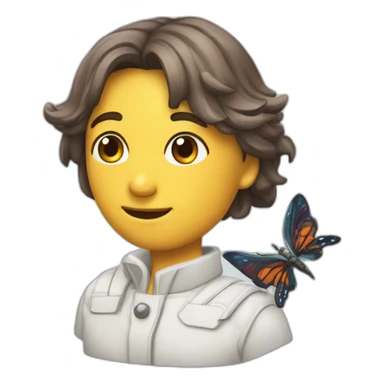 Une fougère cyborge avec un noeux papillon sticker