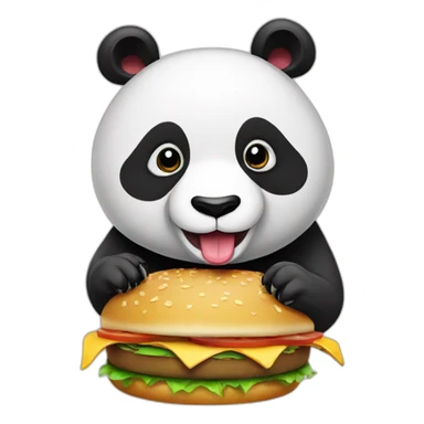 Panda qui mange un hamburger sticker