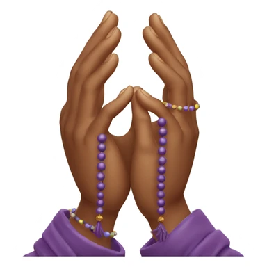 Praying hands with prayer beads  sticker