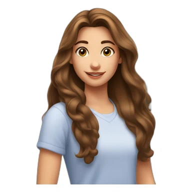 young woan with long brown hair at disneyworld sticker