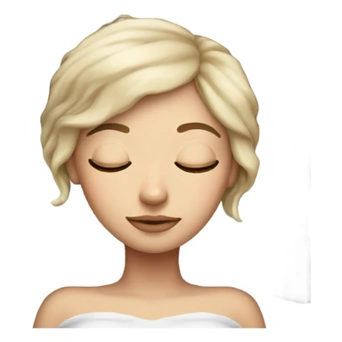 White Girl with eyeliner sleeping in her bed sticker