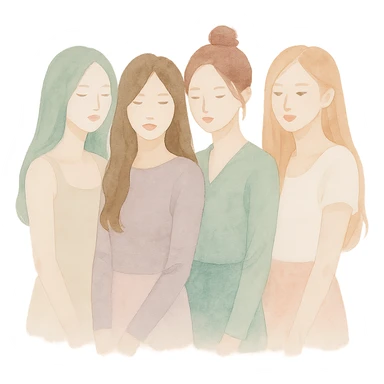 Blackpink K-pop girl group four members soft and artistic sticker